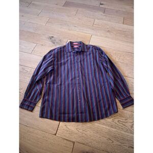 Faconnable Jeans Mens L Long Sleeve‎ Button Down Striped Shirt